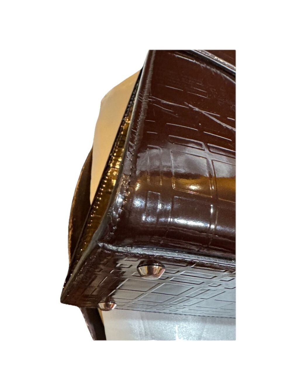 Burberry Nova Check Patent Leather Top Handle Bag - Picture 9 of 16